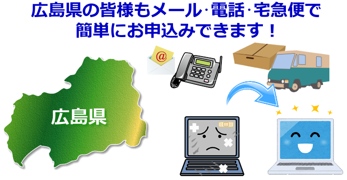 広島県 パソコン修理やデータ復旧
