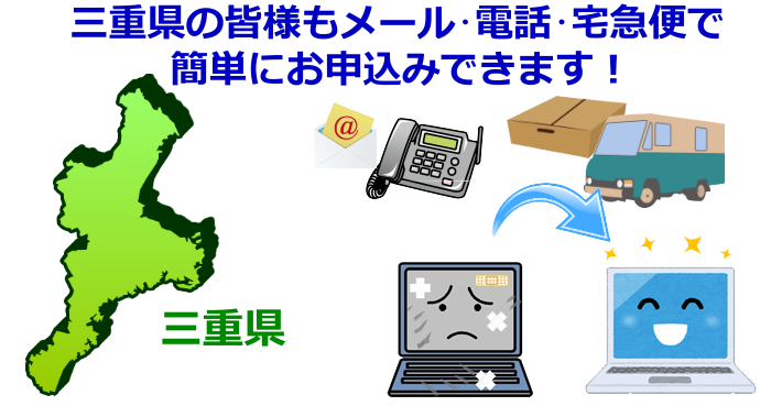 三重県 パソコン修理やデータ復旧