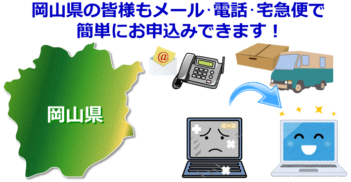 岡山県 パソコン修理やデータ復旧