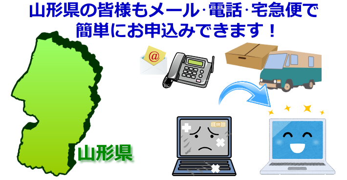 山形県 パソコン修理やデータ復旧