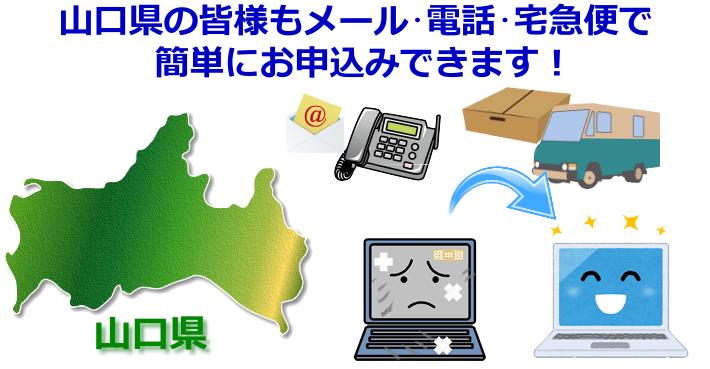 山口県 パソコン修理やデータ復旧